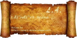 Lénárt Anina névjegykártya